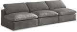 Cozy Grey Velvet Cloud Modular Armless Sofa