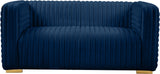Ravish Navy Velvet Loveseat