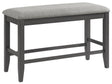 Elements International Seneca Counter Height Dining Bench in Grey image