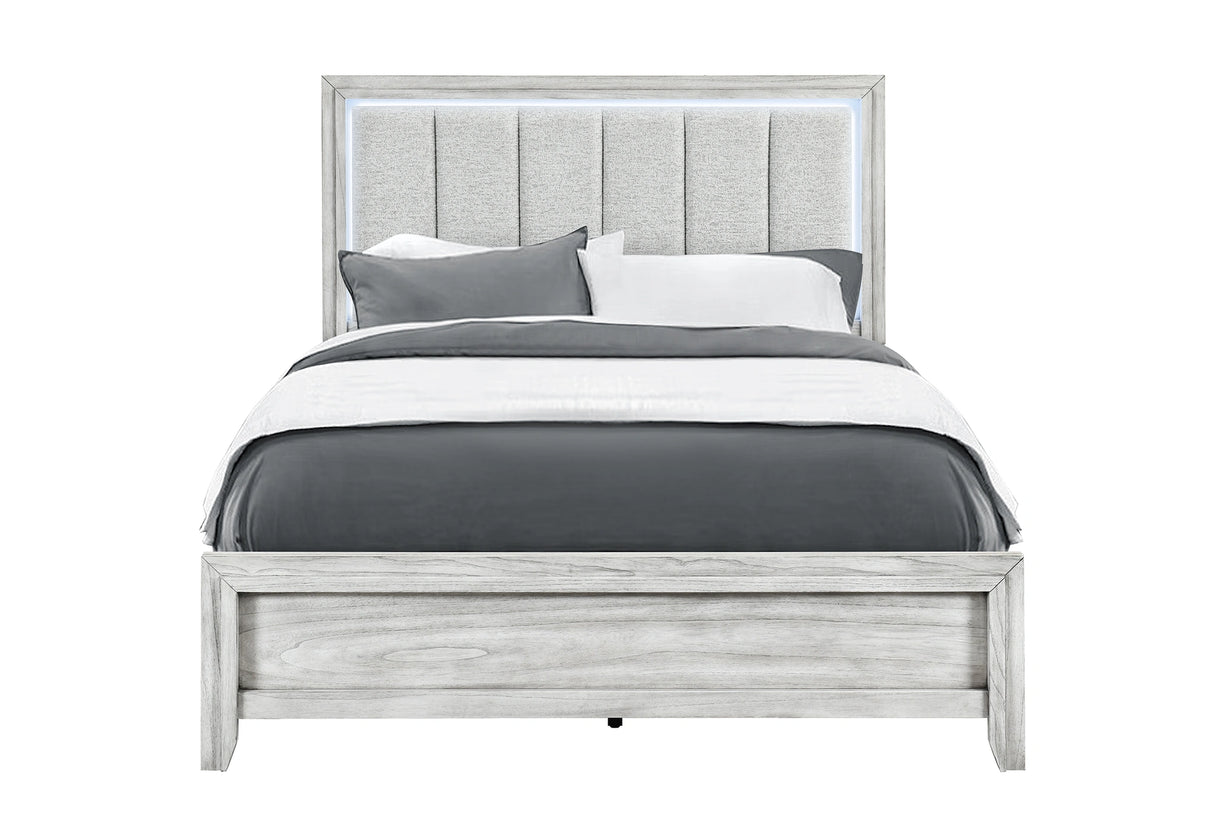 Elsie Grey Bed with LED