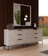 Marbella - Italian Modern White Faux Marble 4-Piece Bedroom Set