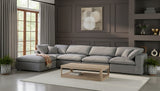 Serene Grey Linen Fabric Deluxe Cloud Modular Sectional