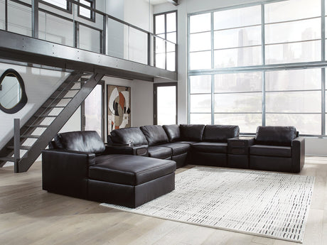 Modmax II Sectional with Chaise and Audio Consoles - galleria furniture outlet