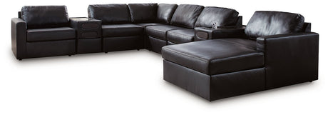 Modmax II Sectional with Chaise and Audio Consoles - galleria furniture outlet