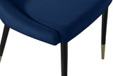 Sleek Navy Velvet Dining Chair