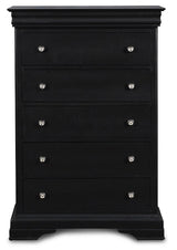New Classic Belle Rose 5 Drawer Lift Top Chest in Black Cherry