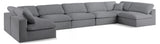 Serene Grey Linen Fabric Deluxe Cloud Modular Sectional