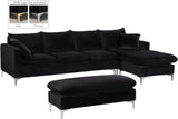 Naomi Black Velvet 2pc. Reversible Sectional