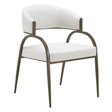 Hudson - Modern Off-White Fabric + Bronze Dining Chair