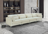 Julia Cream Velvet Modular Sofa (4 Boxes)