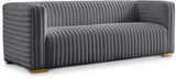 Ravish Grey Velvet Sofa