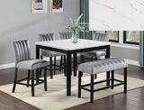 Pascal Dining Room Set White Top Black Leg