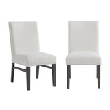 Elements International Breckenridge Dining Side Chair With Boucle Snow (Set of 2) in Black image