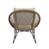 Grace Outdoor Seating 4PC Set - Black, Natural and Olefin Beige
