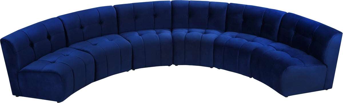 Limitless Navy Velvet 6pc. Modular Sectional