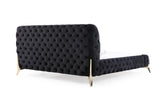 Legend Modern Black Velvet & Gold Bed