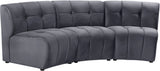 Limitless Grey Velvet 3pc. Modular Sectional