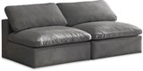 Cozy Grey Velvet Cloud Modular Armless Sofa