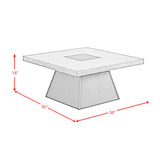 Jemma 3PC Occasional Table Set in Grey and Dark Espresso-Coffee Table & TwoEnd Table