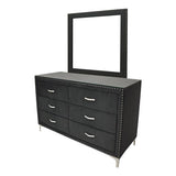 Crown Mark Furniture Lucinda 6 Drawer Dresser in Black