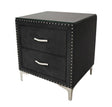 Crown Mark Furniture Lucinda 2 Drawer Nightstand in Black image