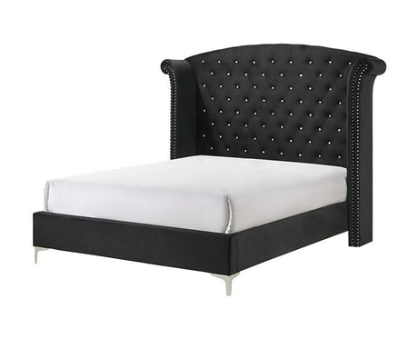 Crown Mark Furniture Lucinda Queen Upholstered Panel Bed in Black B9265-Q image