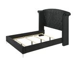 Crown Mark Furniture Lucinda King Upholstered Panel Bed in Black B9265-K