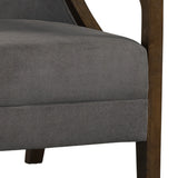 Hopkins Chair w/Brown Arm Columbia Charcoal (ISTA 3)
