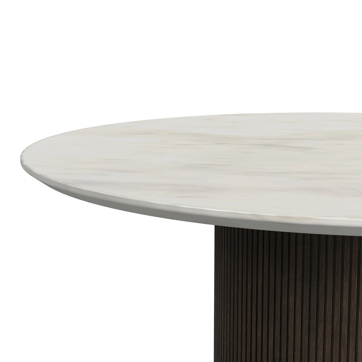 Sylvie Round Dining Table with White Faux Marble Top