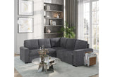 U2660 Grey Sectional W/O Chaise and W/ Pullout Sofa Bed