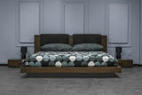 Fantasia - Contemporary Dark Walnut and Dark Grey Bed