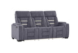 U1895 Grey P2 Reclining Sofa with IS and LED
