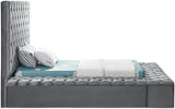 Bliss Grey Velvet Twin Bed (3 Boxes)