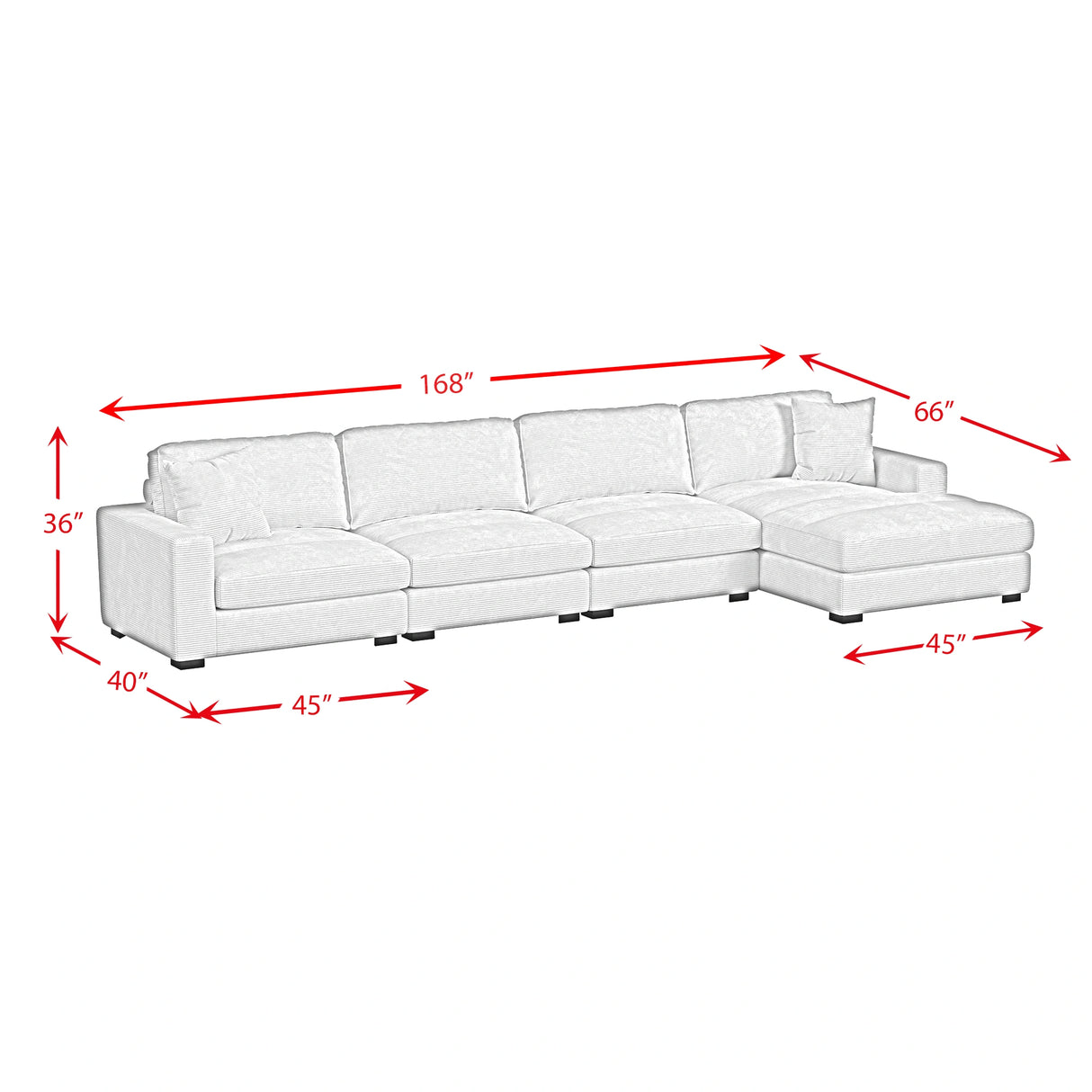 Arizona Modular Sectional Set with RHF Chaise in Steno Beige