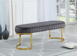 Lemar Grey Velvet Bench