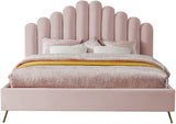 Lily Pink Velvet King Bed