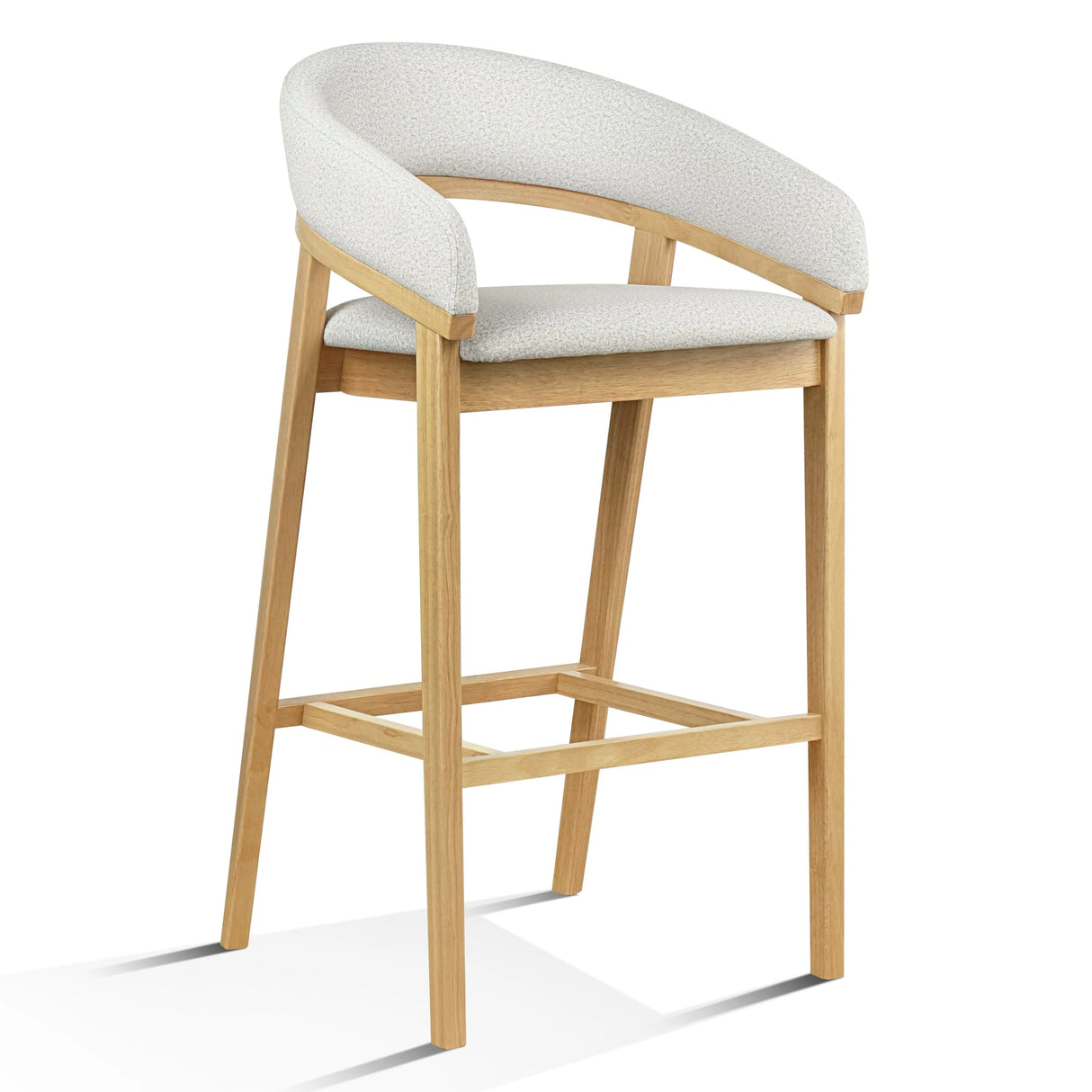 Truman - Mid-Century Modern Grey + Natural Oak Bar Chair (Set of 2)