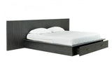 Manchester- Contemporary Platform Dark Grey Bed with Two Nightstands