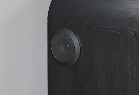 Beckett White/Black Nightstand with LED, Cooler and Speaker