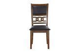 Gia 5 Pc 47" Round Dining Table & 4 Chairs-Brown