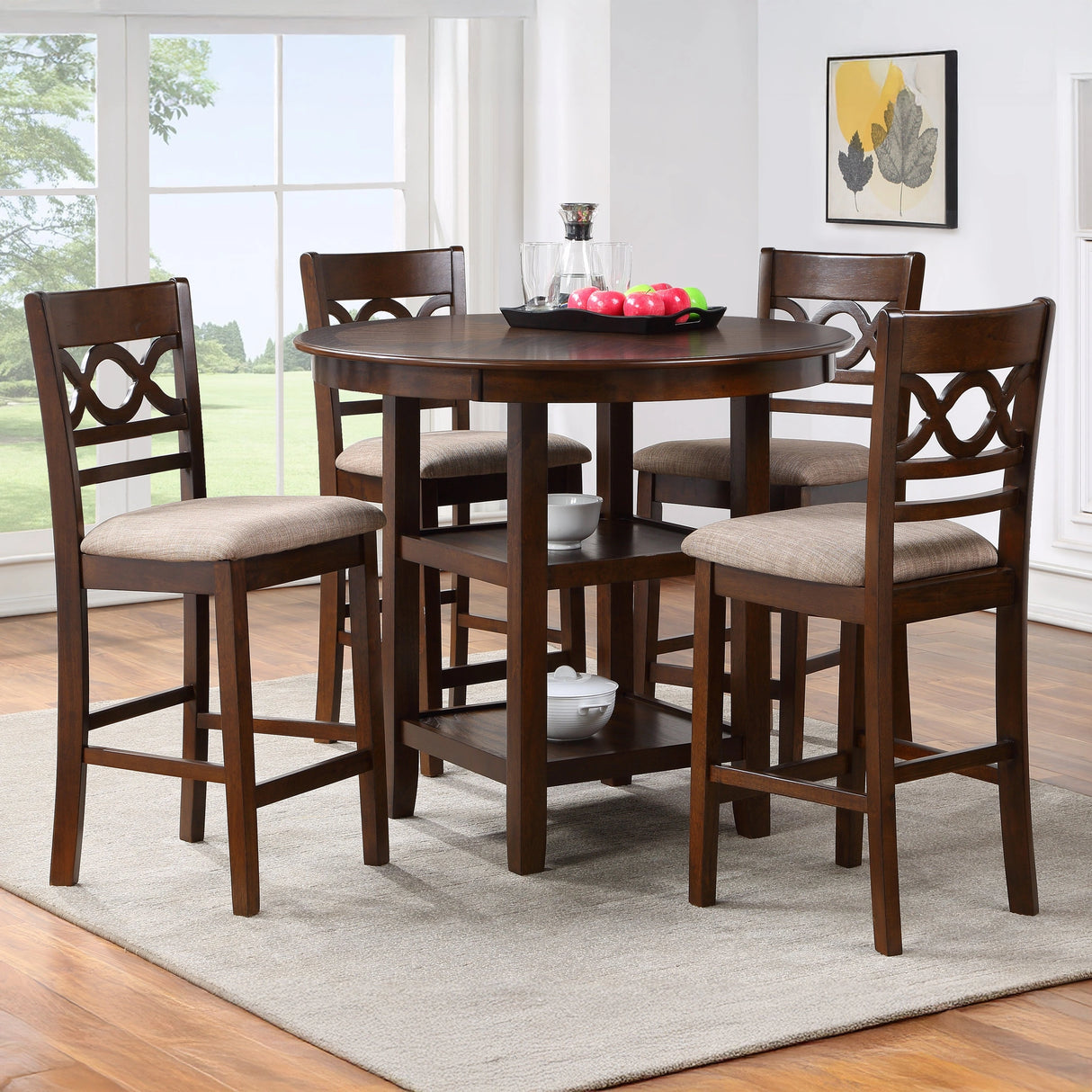 Cori Counter 5 Pc Set-Brown Cherry