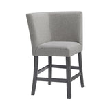 Seneca Counter Corner Bench with Upholstered Back and Grey Fabric
