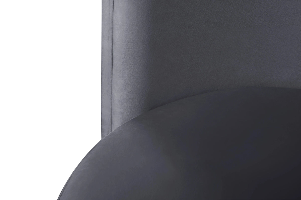 Rotunda Grey Velvet Accent Chair