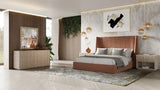 Roma - Modern Burnt Orange Microfiber Upholstered Bed
