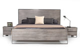 Charlene Modern Grey Elm & Stainless Steel 4-Piece Bedroom Set