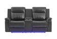 U8879 Blanche Charcoal Pwr Con Rec Ls W/LED, Global Ss & Subwoofer