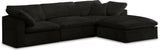 Cozy Black Velvet Cloud Modular Sectional
