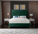 Cruz Green Velvet King Bed