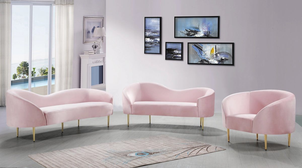Ritz Pink Velvet Chair