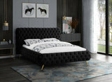 Delano Black Velvet King Bed